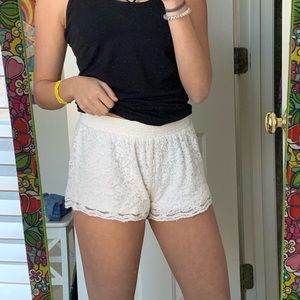 White Lace Hollister Shorts